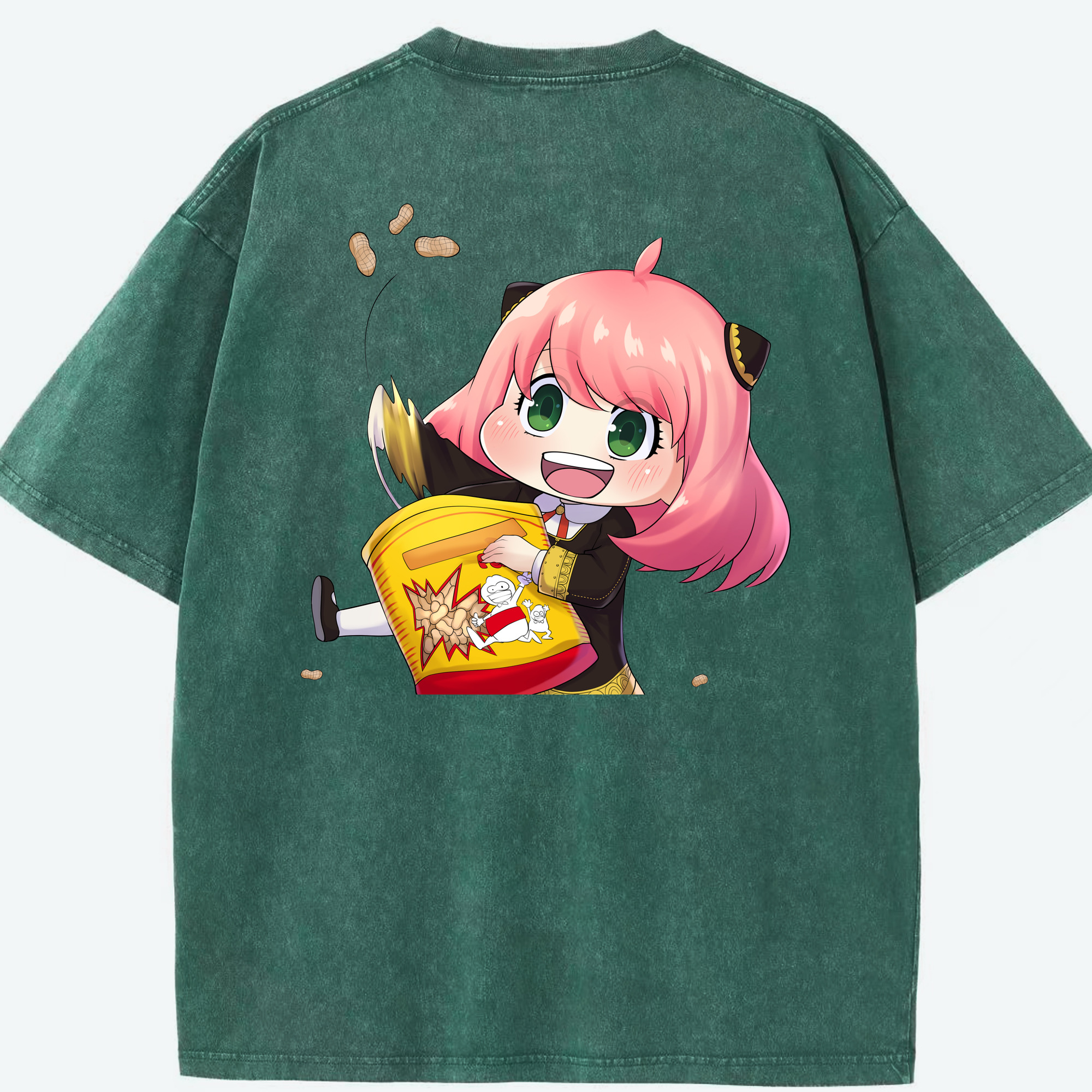 （画像用） SPY×FAMILY间谍家家酒 綿100% ヴィンテージ風 半袖Tシャツ（背面プリント）